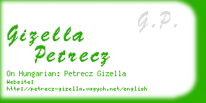 gizella petrecz business card